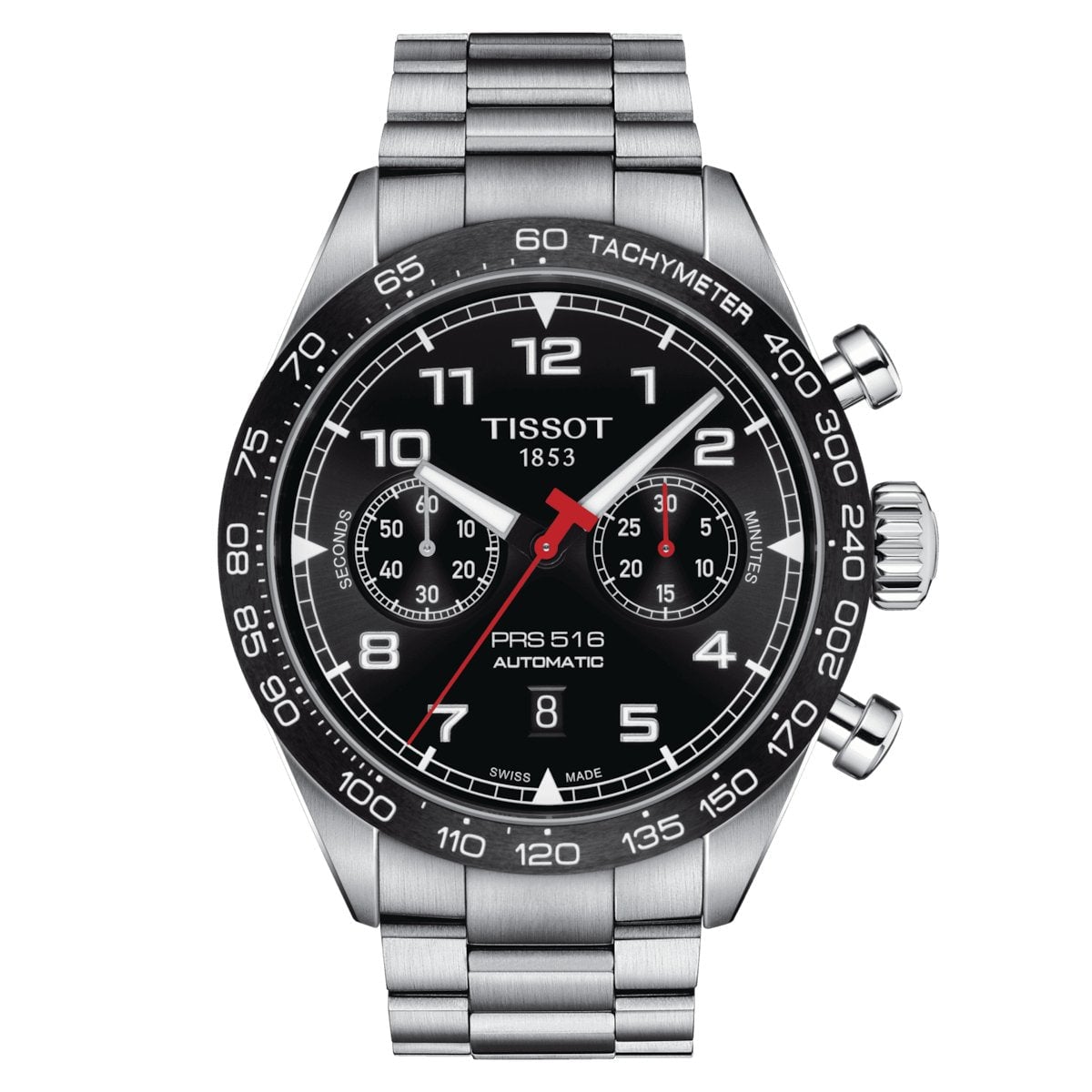 Tissot Men's Watch PRS 516 Automatic Chronograph 45mm Steel Black - T1316271105200